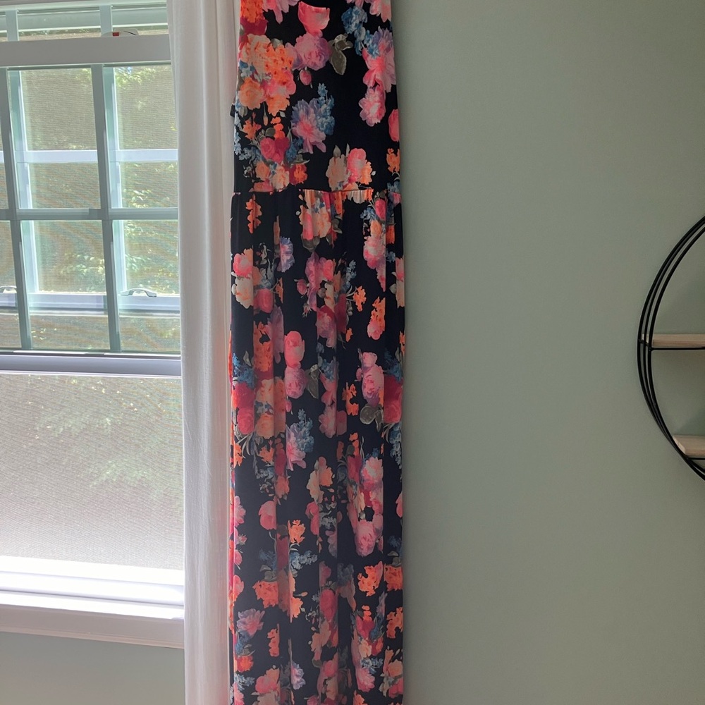 Beautiful and colorful floral maxi dress